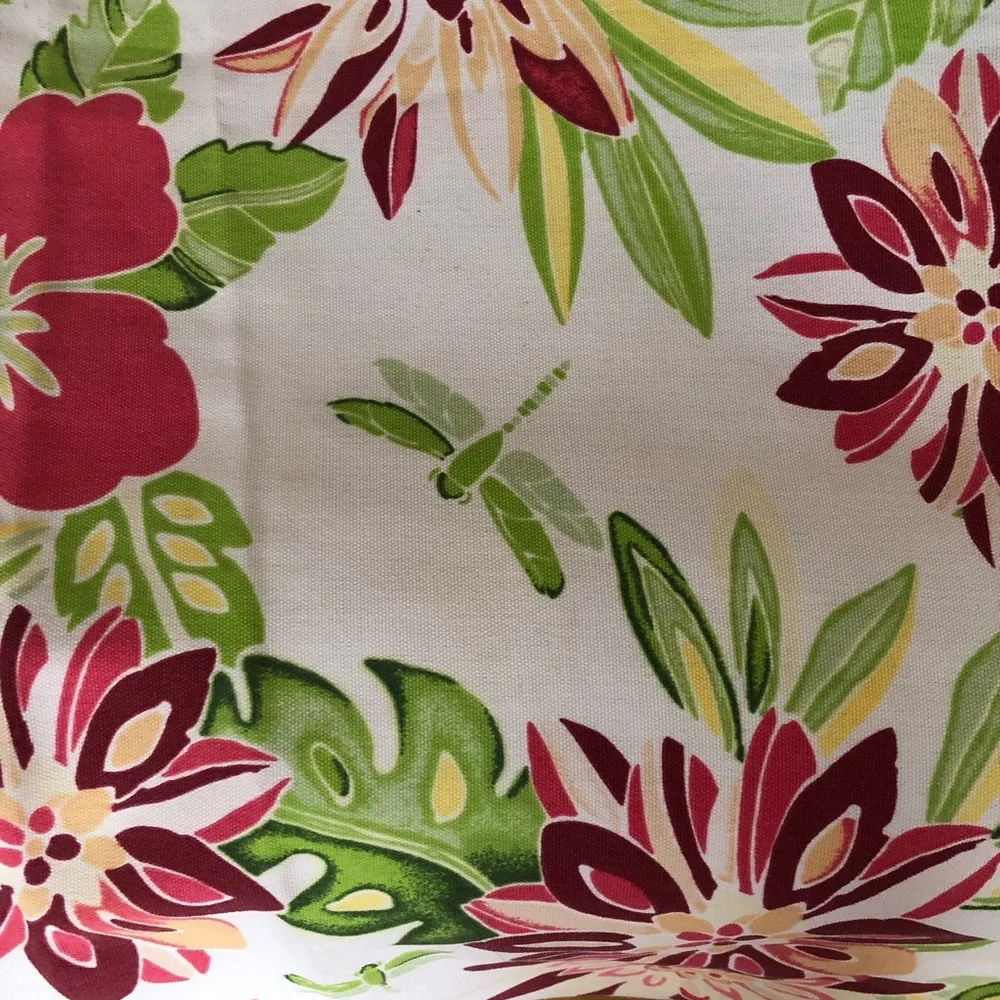 Tropical floral dragonfly squarish tablecloth 51